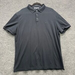 Charles Tyrwhitt Polo Shirt Mens Extra Large Black Short Sleeve Stretch Casual